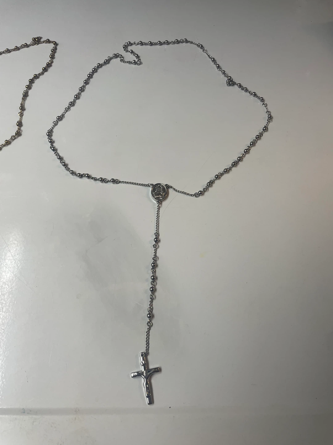 Stainless steel Silver and Gold Tone Rosary Necklaces - photo 3