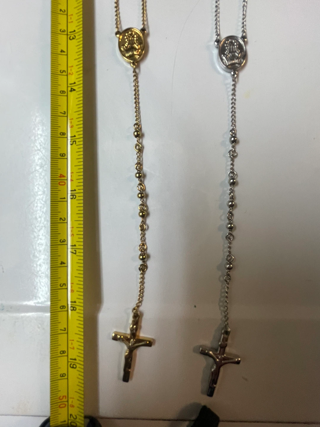 Stainless steel Silver and Gold Tone Rosary Necklaces - photo 2