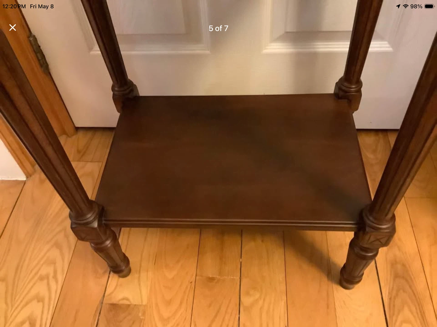 Vt Two Tiered Marble Top Maple Wd Side Table 🐞 - photo 5