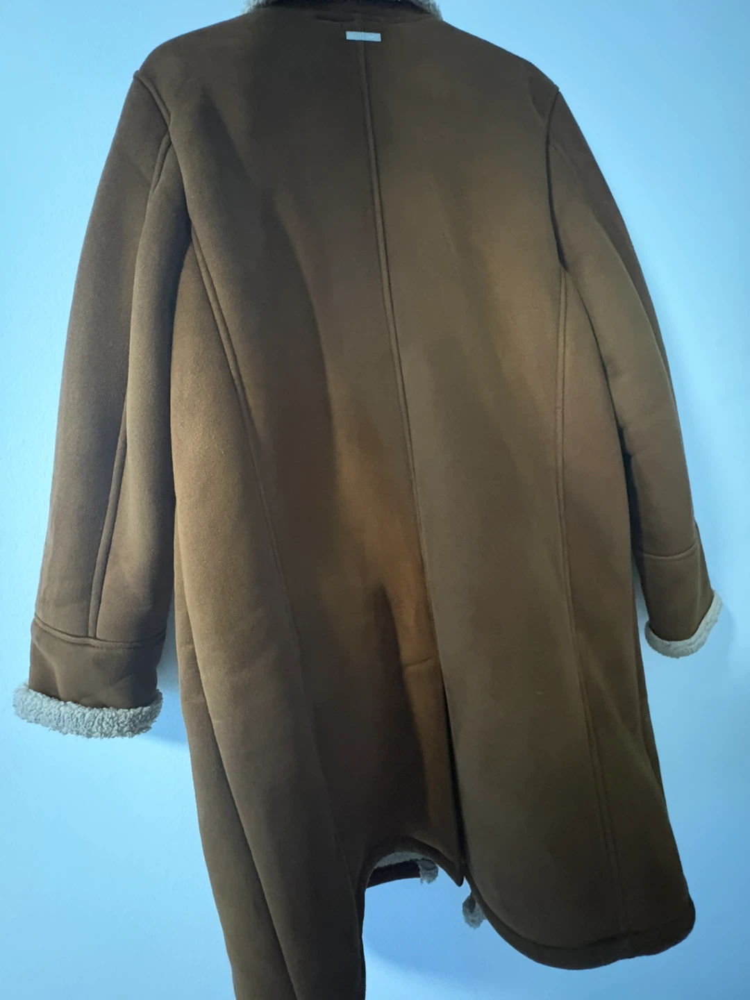 GUESS Brown Suede Sherpa Lined Coat - photo 3