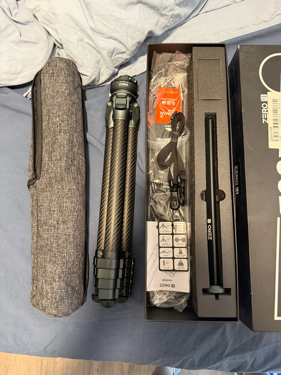 Coman ZERO F38 Carbon Fiber Tripod