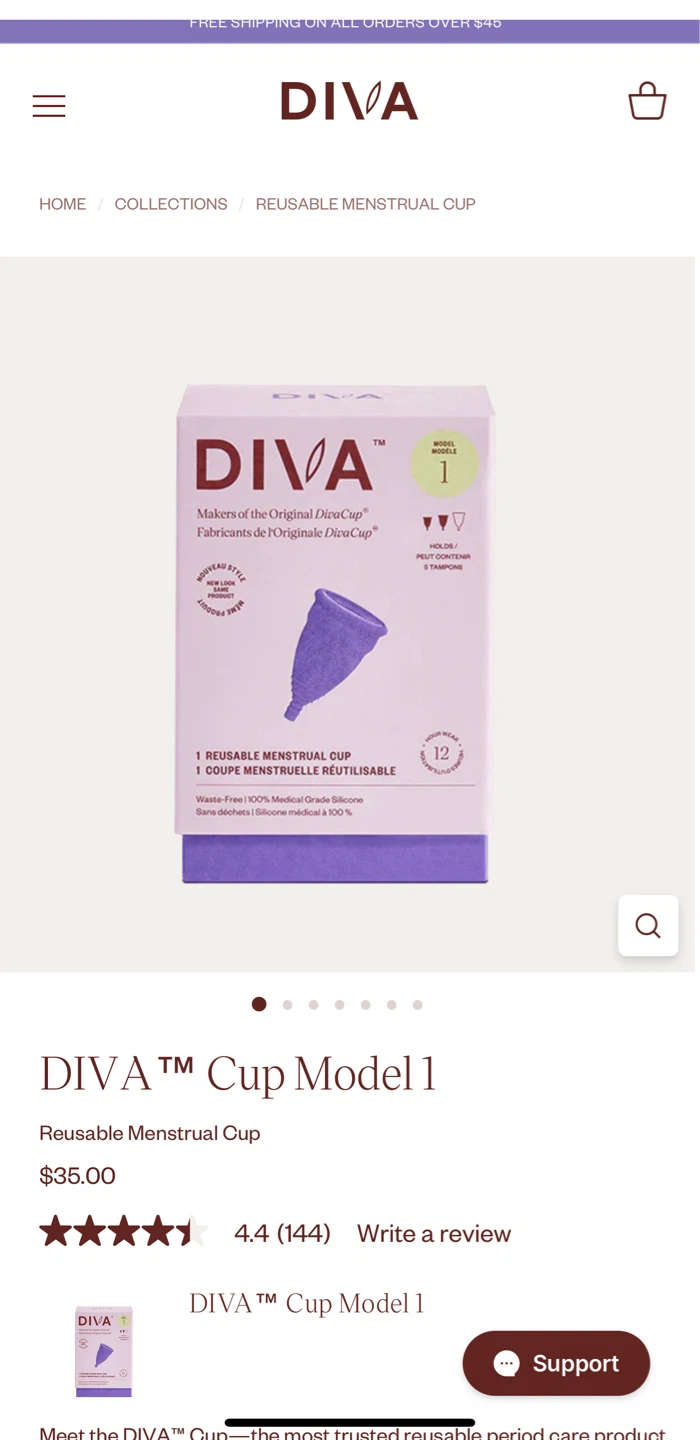 Diva Cup Model 1 Reusable Menstrual Cup
