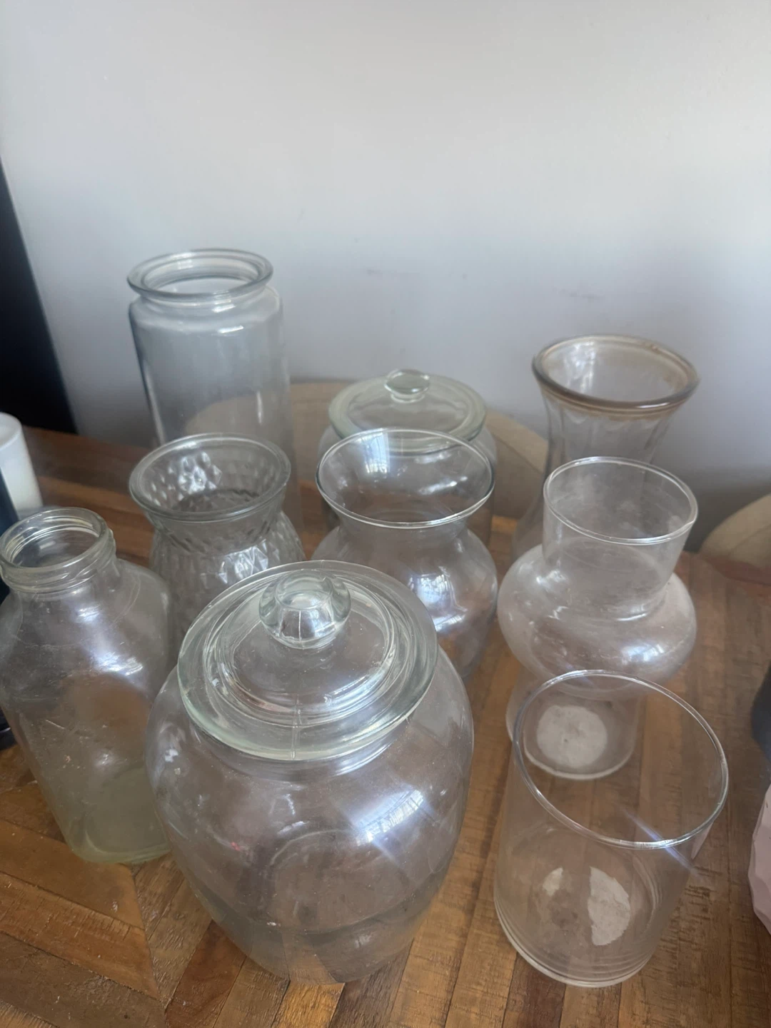 Assorted Glass Jars and Vases bundle
