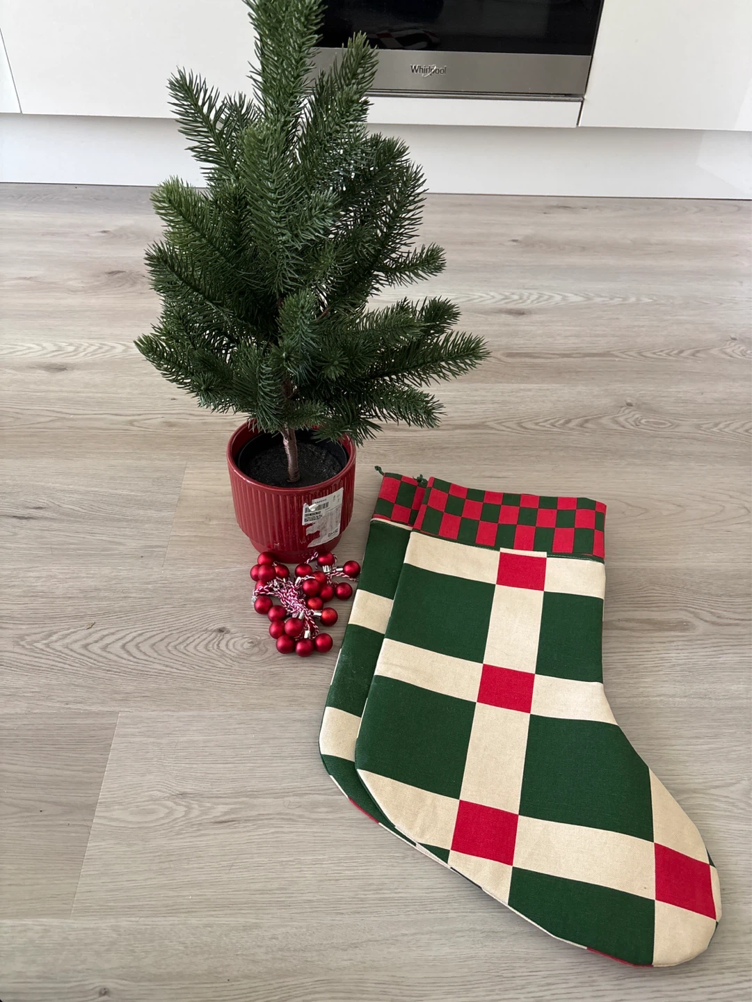 IKEA Christmas Stocking Set and Small Artificial Tree Set