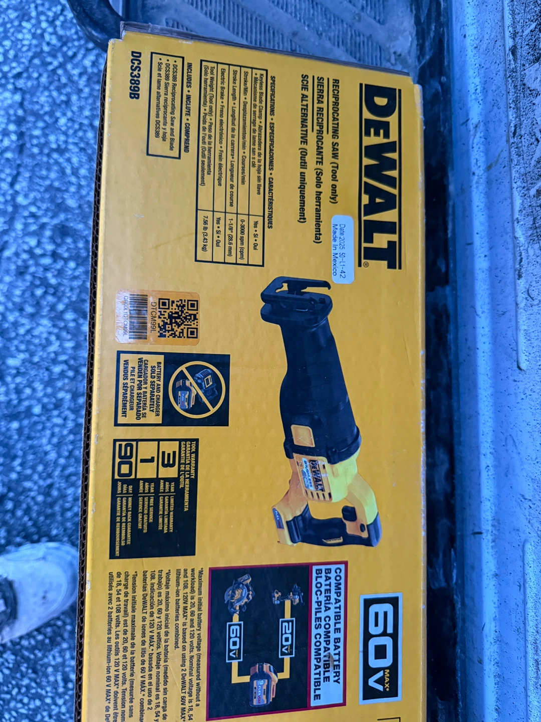 DeWalt 60V MAX FLEXVOLT Reciprocating Saw