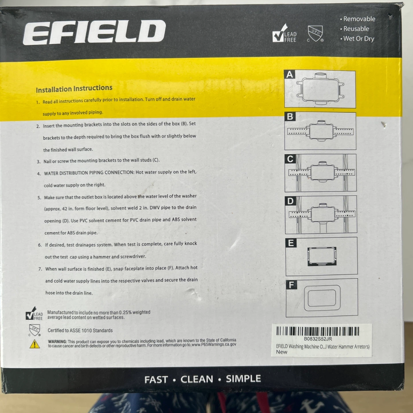 EFIELD Washing Machine Outlet Box with SS Hammer Arrestor - photo 2