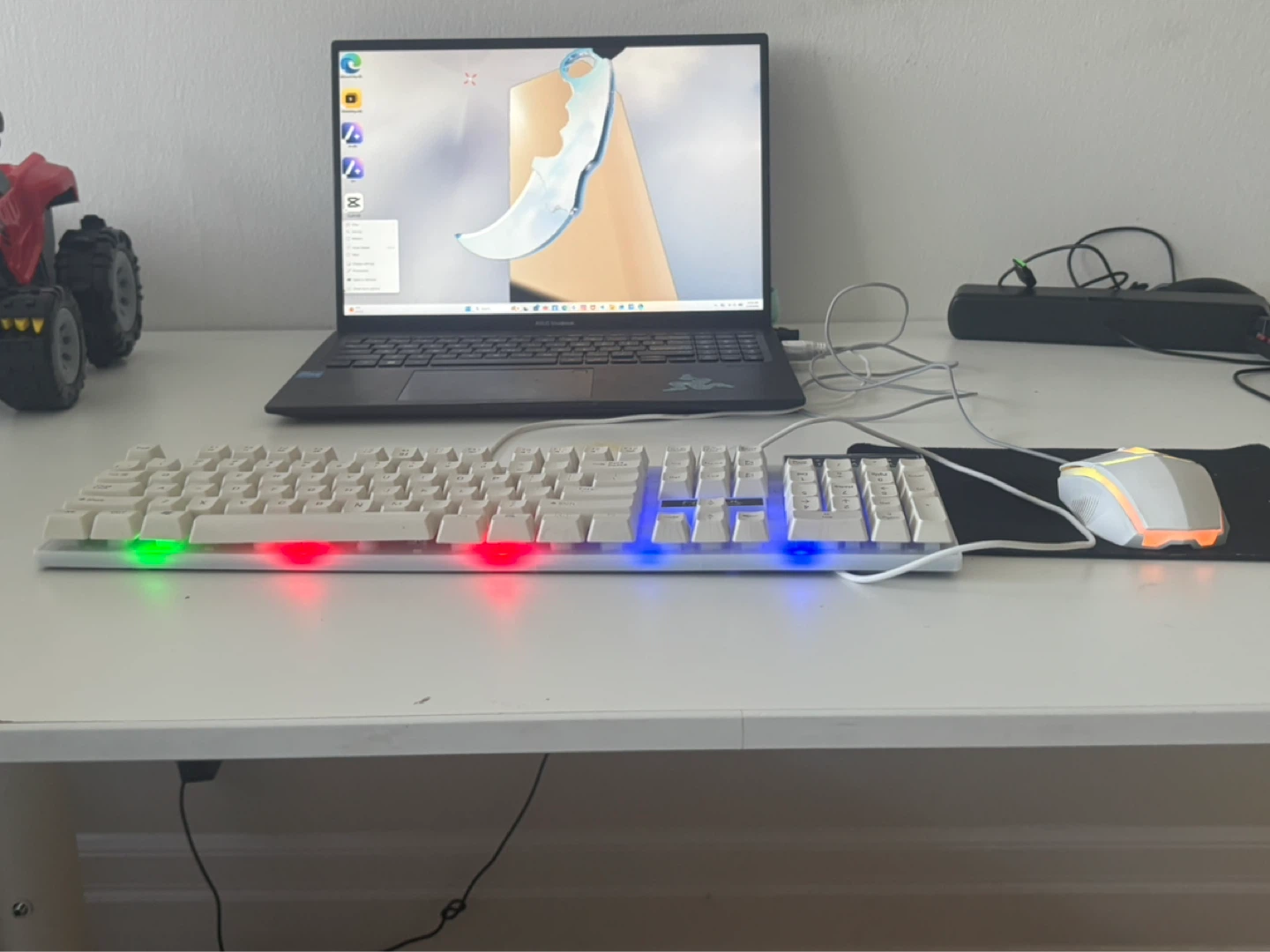 FRiWOL White Keyboard and Mouse with RGB Lighting - photo 2