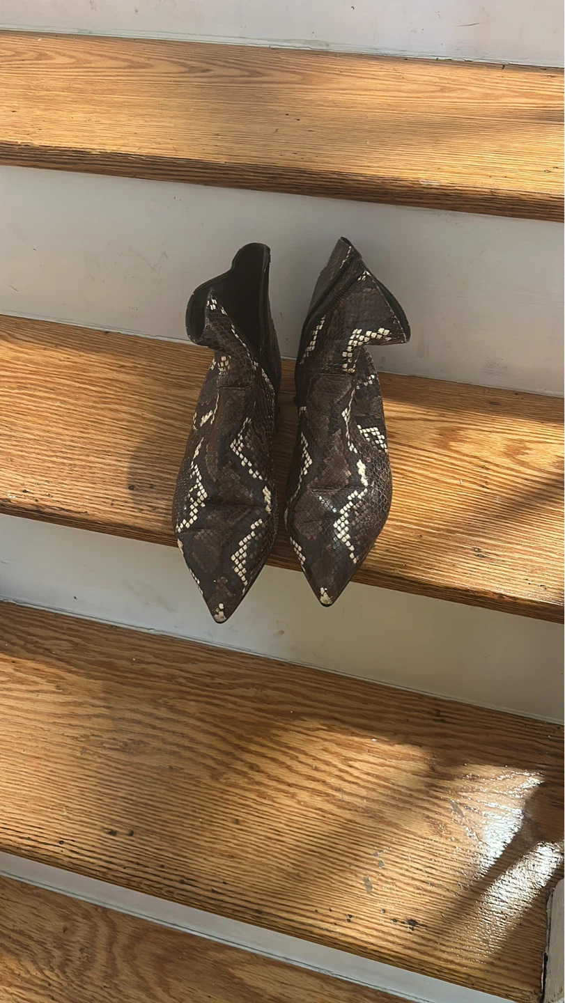 Women's Brown Snake Print Ankle Boots - photo 2