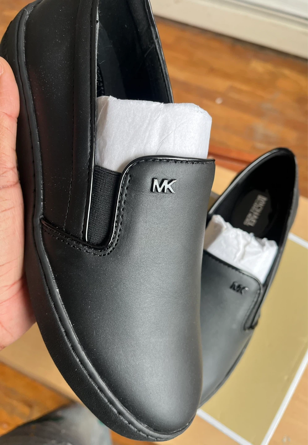 Michael Kors Keaton Black Leather Slip-On Loafers 9.5 - photo 2