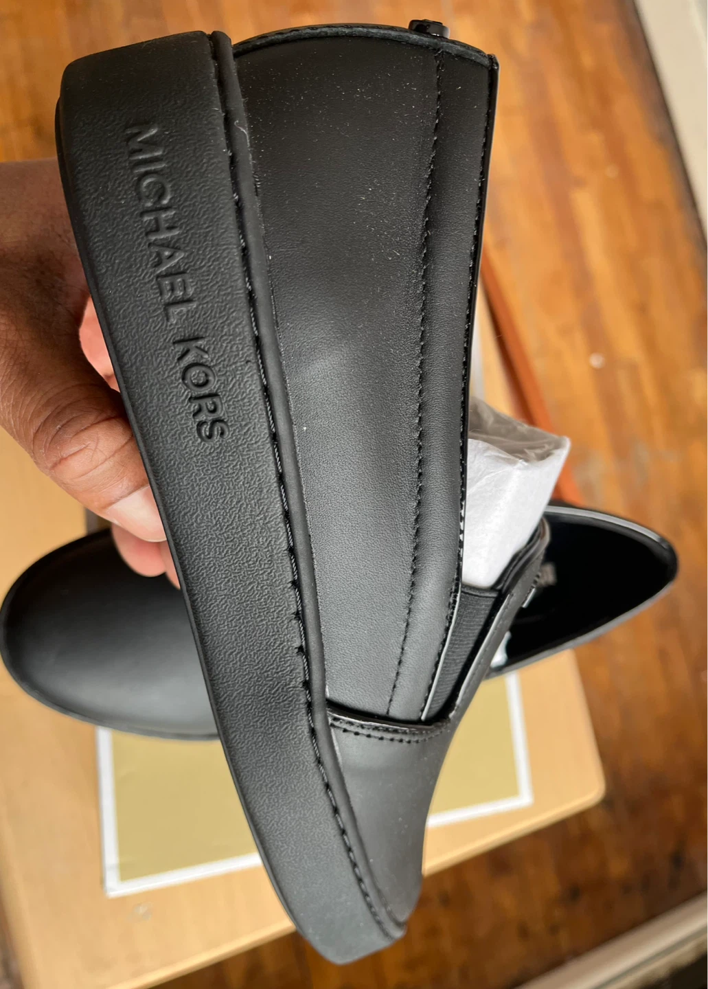 Michael Kors Keaton Black Leather Slip-On Loafers 9.5 - photo 4
