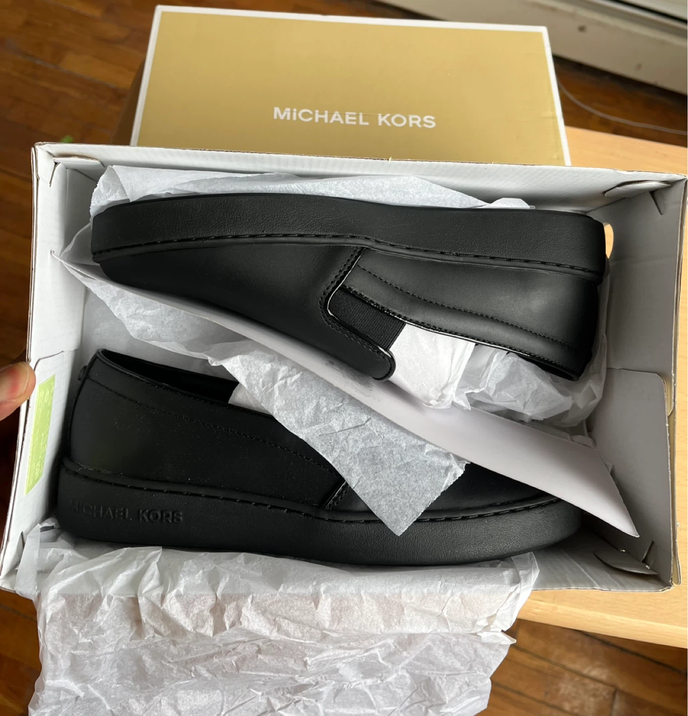 Michael Kors Keaton Black Leather Slip-On Loafers 9.5 - photo 3