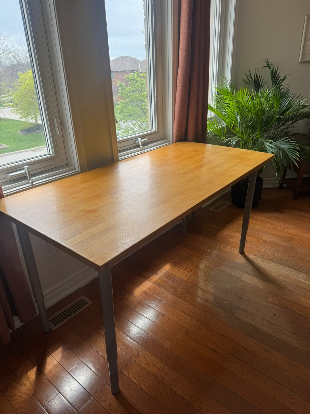 Wooden Table with Metal Legs - desk