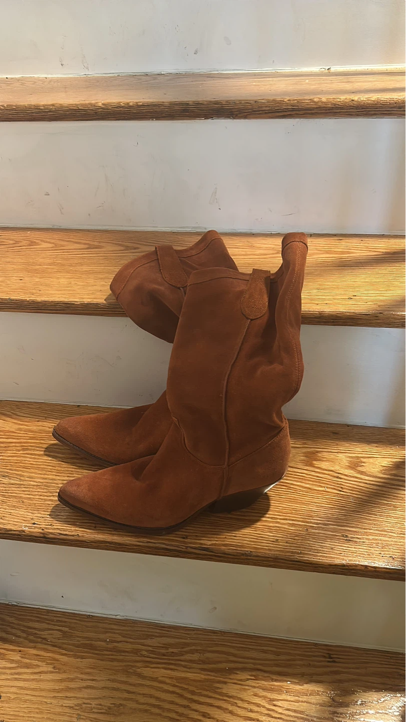 Brown Suede Cowboy Boots
