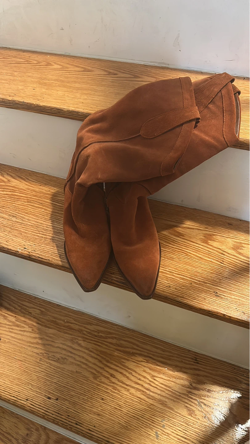 Brown Suede Cowboy Boots - photo 2