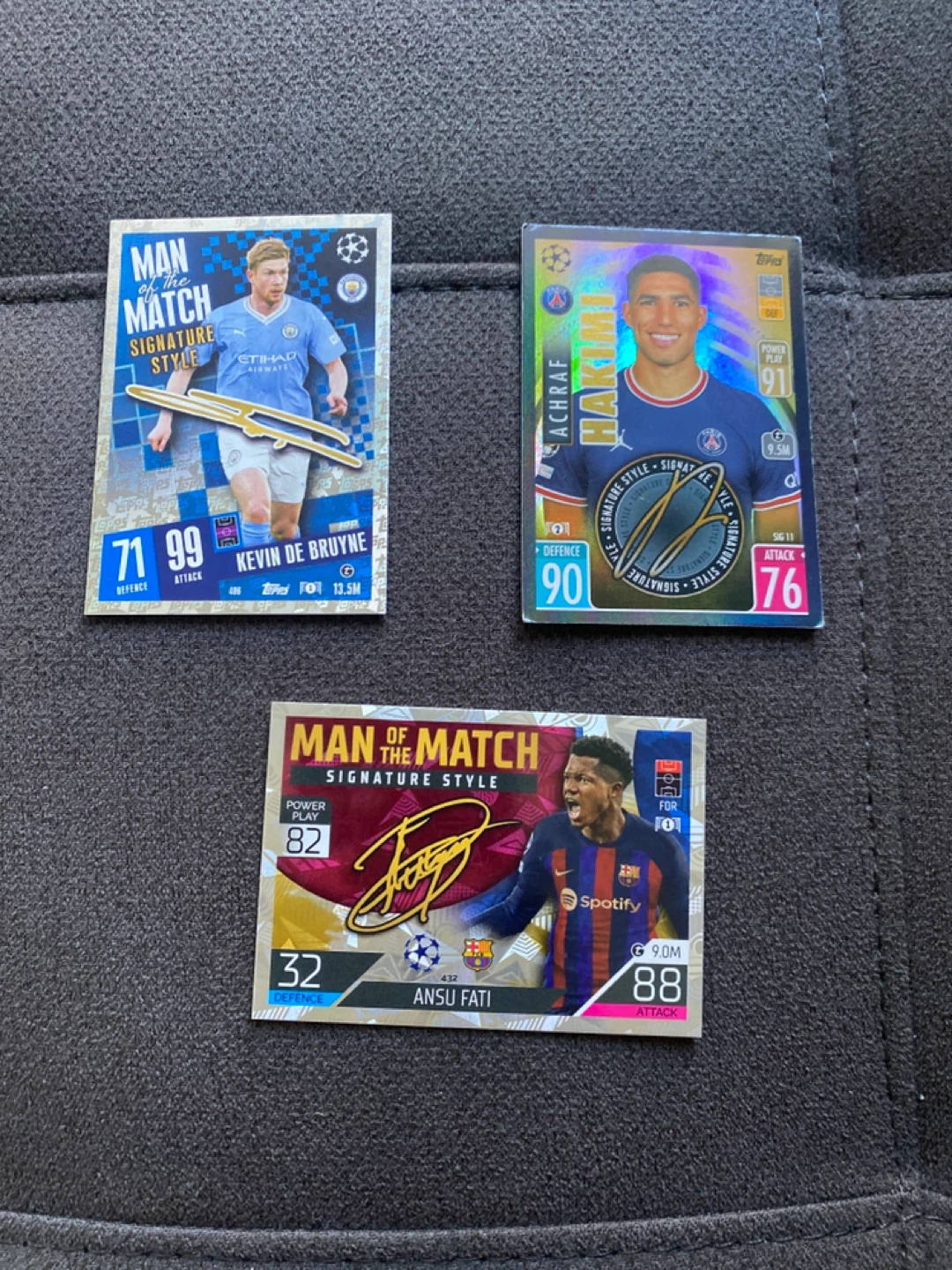 Topps Match Attax Soccer Cards - De Bruyne, Hakimi, Fati