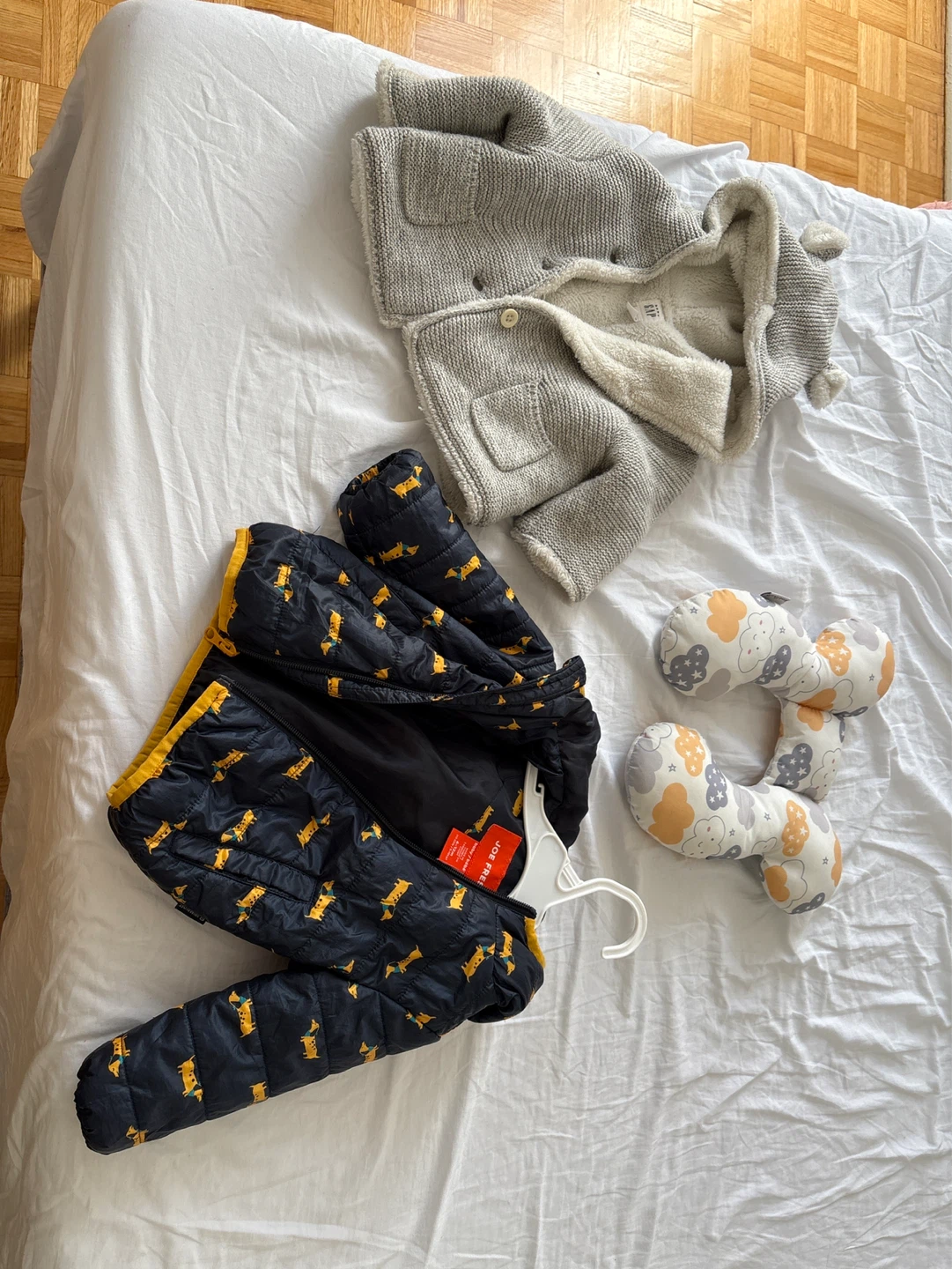 Baby Gap Grey Knit Cardigan & Joe Fresh Puffer Vest