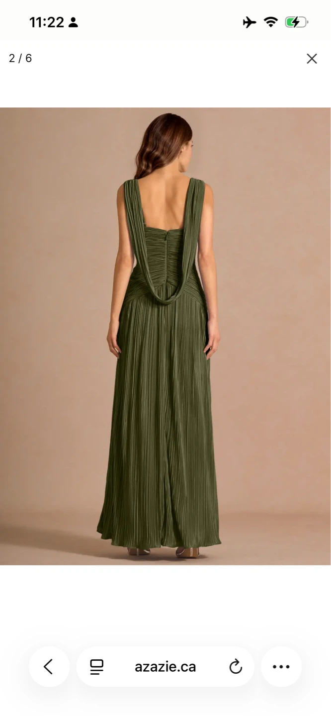 Azazie Quellia Moss Green Maxi Dress - photo 3