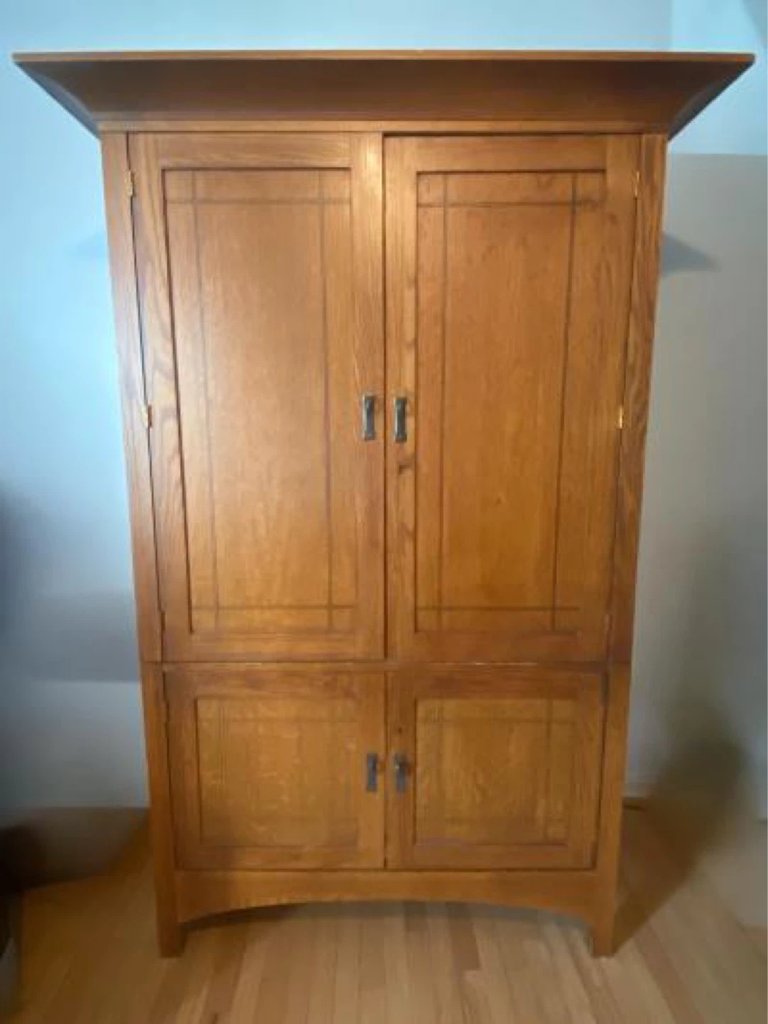 Solid Oak Mission Style Media Cabinet