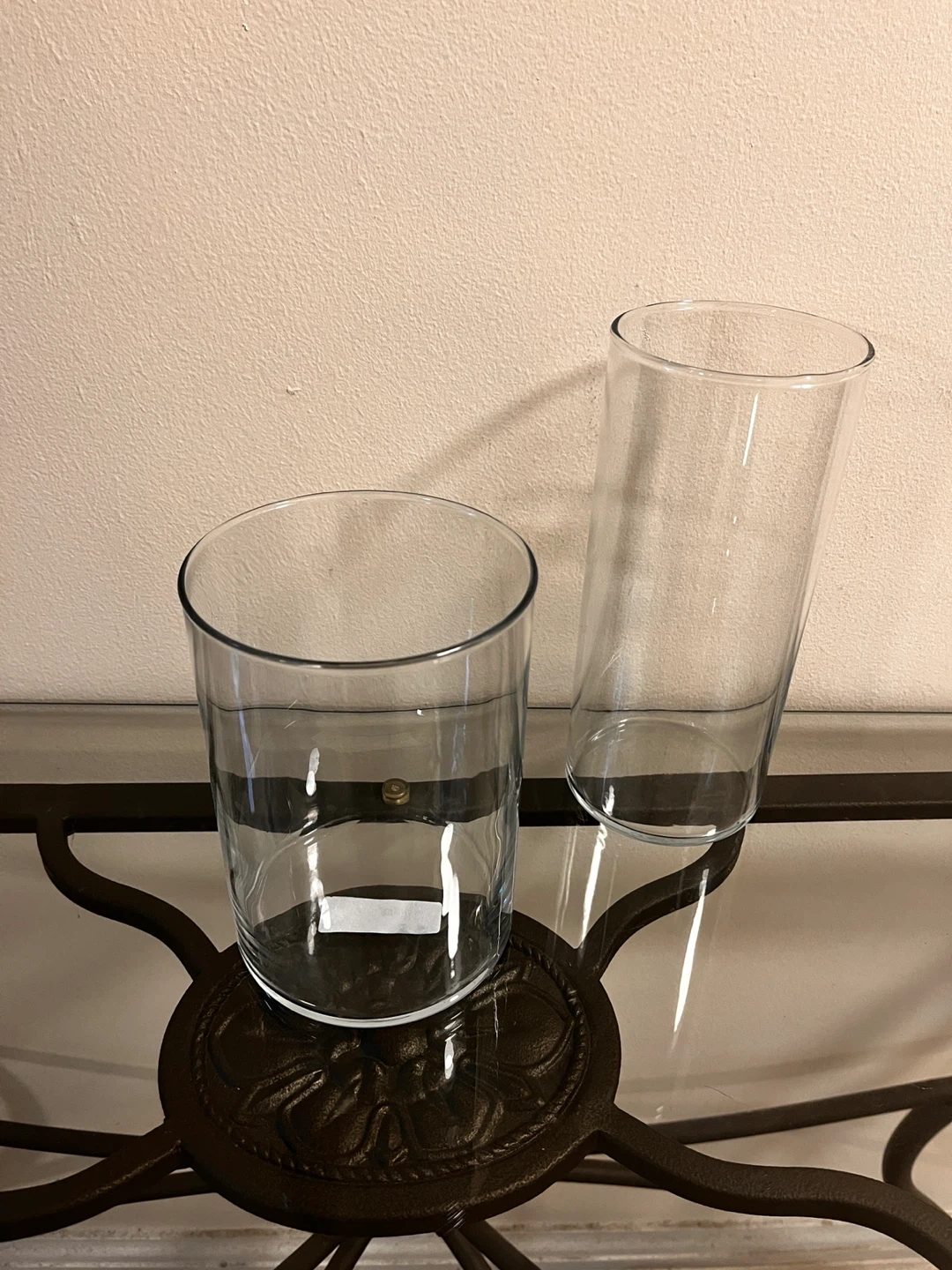 Set of 2 Glass Cylinders