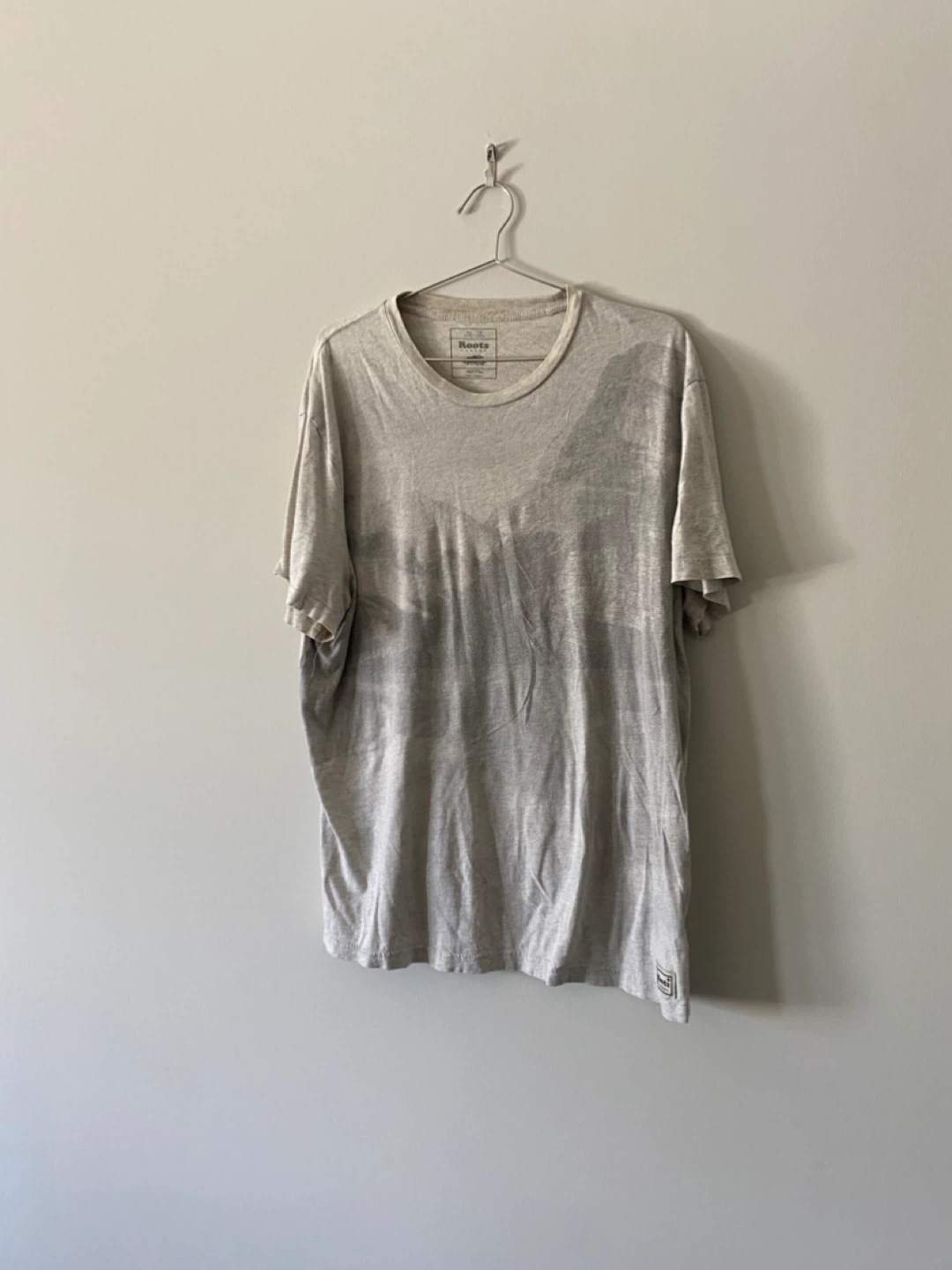 Roots Men's Grey Striped T-Shirt