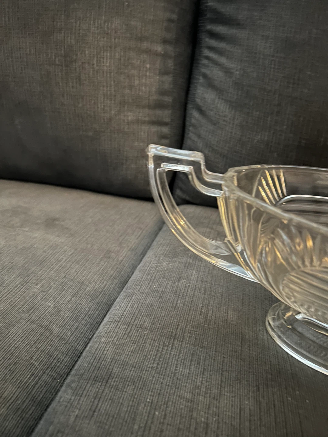 Vintage Crystal Serving Bowl with Handles - photo 3
