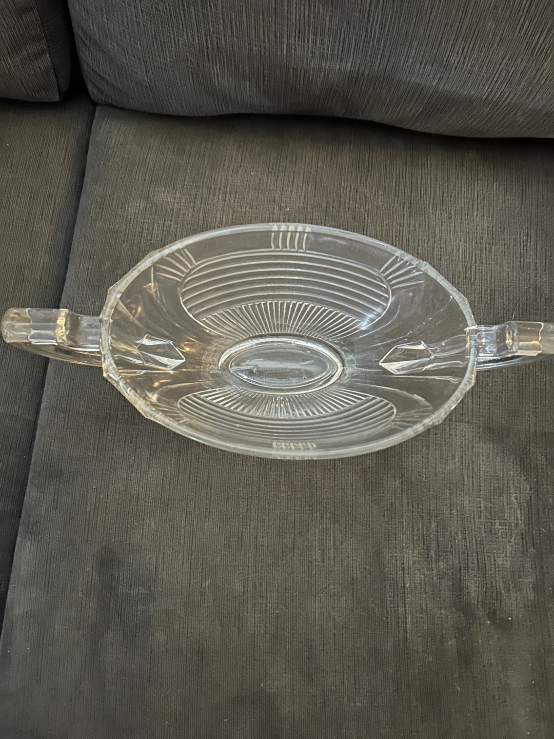 Vintage Crystal Serving Bowl with Handles - photo 2