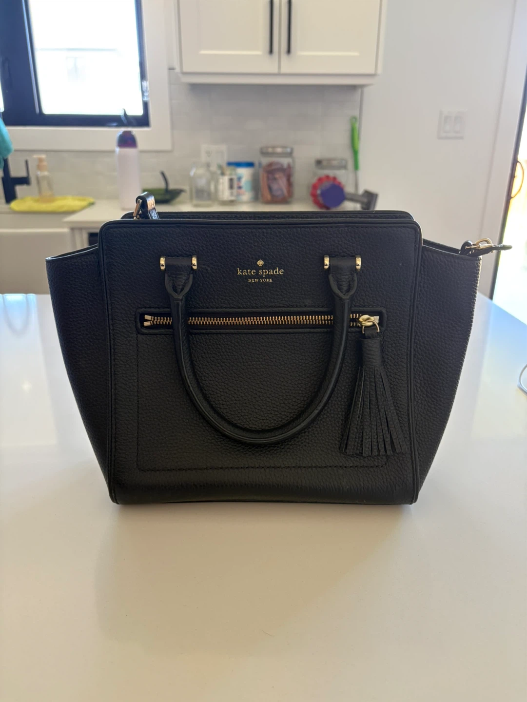 Kate Spade Black Leather Satchel Handbag