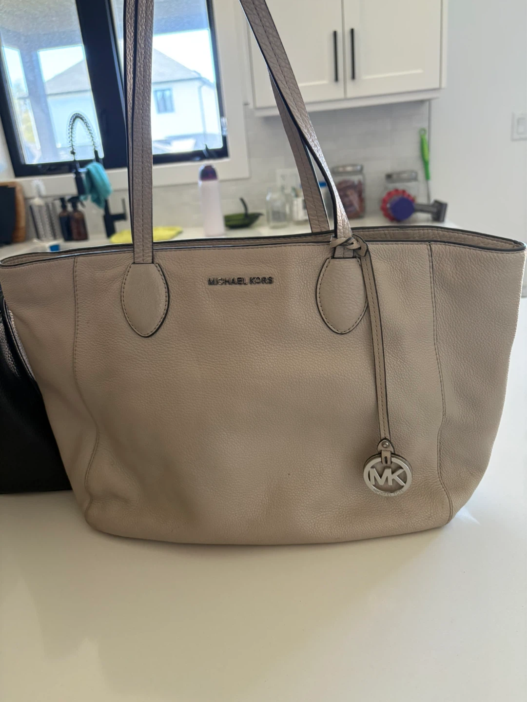 Michael Kors Grey Leather Tote Bag