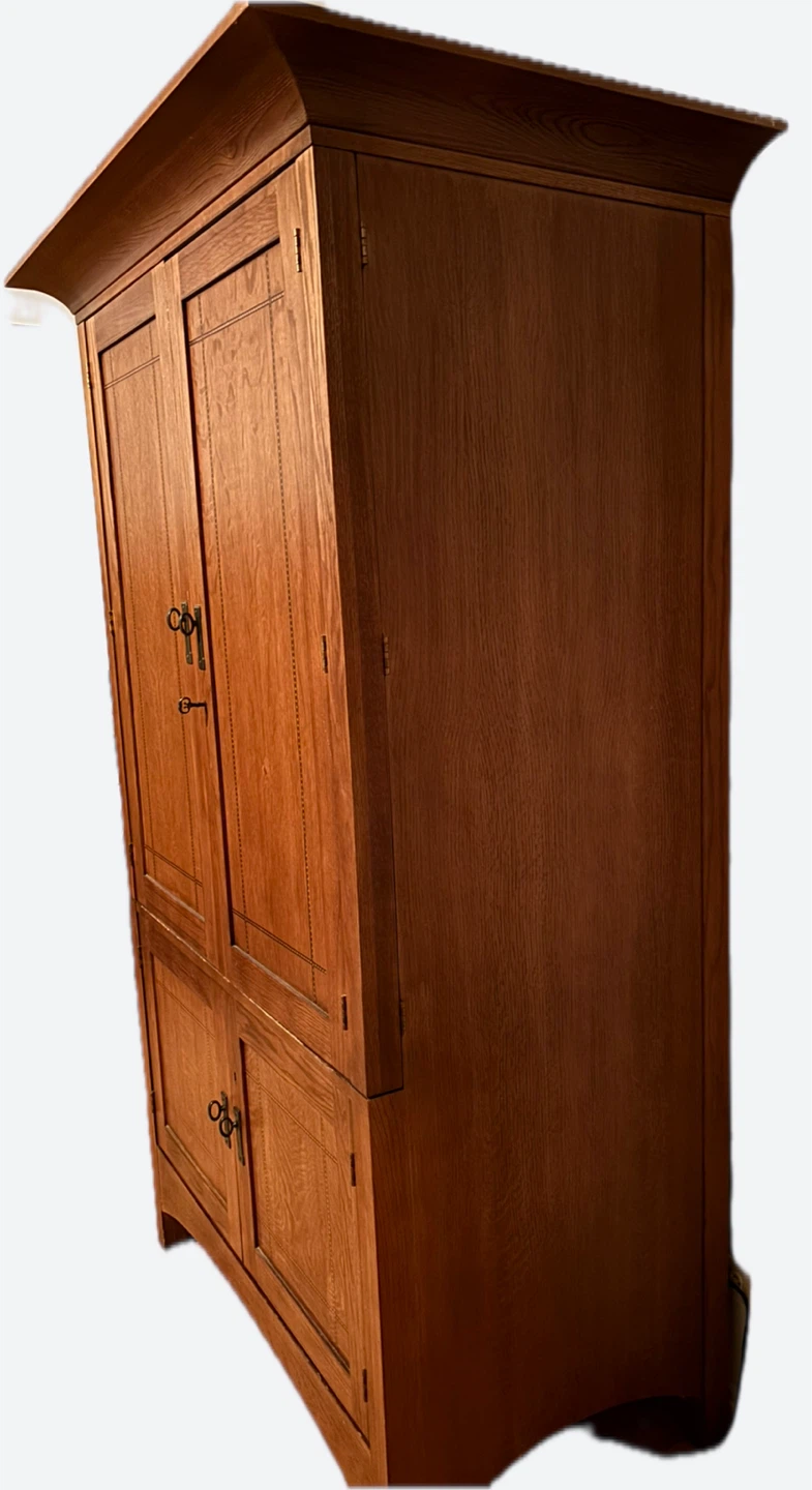 Solid Oak Mission Style Media Cabinet - photo 4