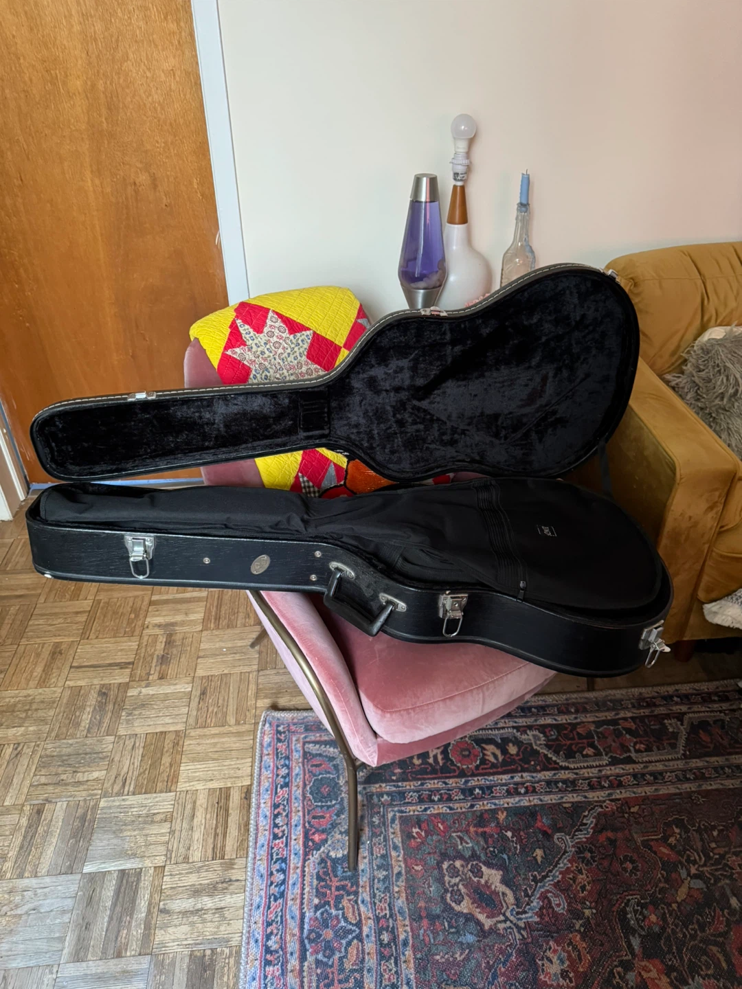 Black Acoustic Guitar with Hard Case and Accessories - photo 4