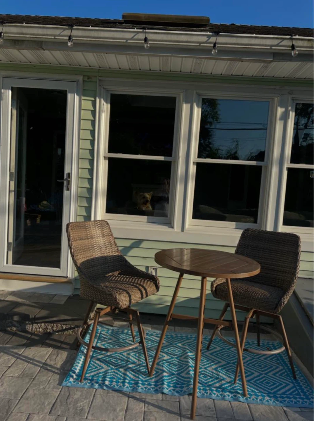 Set of 3 high bar / bistero chairs and table - photo 2