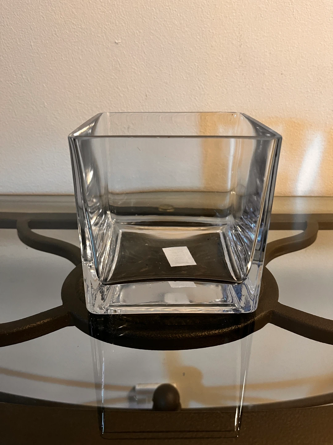 Clear Glass Square Vase/Container