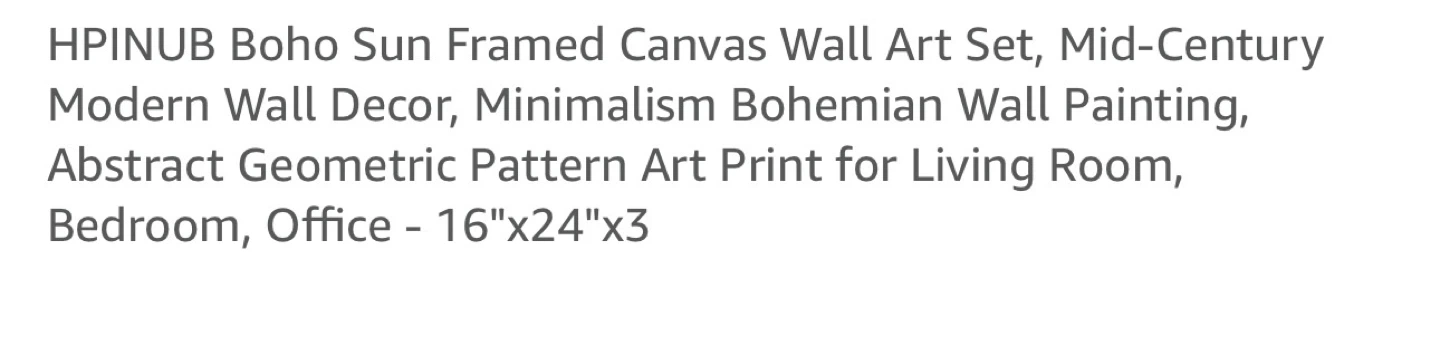 Boho Sun Framed Canvas Wall Art Set - 16"x24" - photo 4