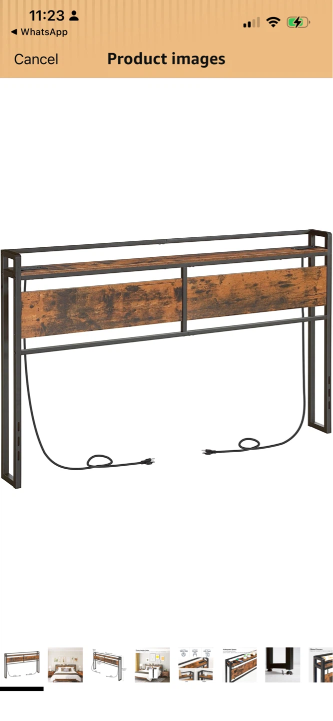 New Rustic King Headboard with Built-in Power Strip & USB Ports