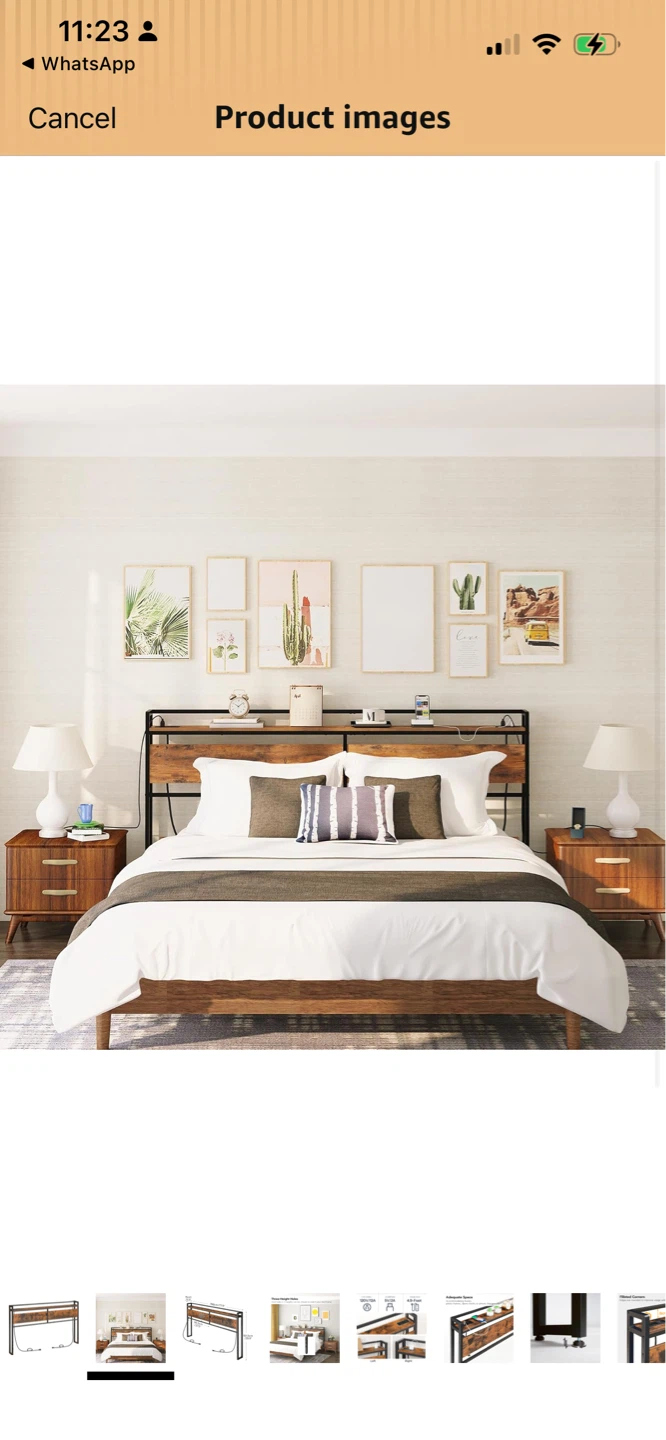 New Rustic King Headboard with Built-in Power Strip & USB Ports - photo 2