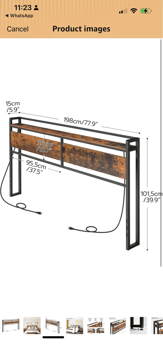 New Rustic King Headboard with Built-in Power Strip & USB Ports - photo 3