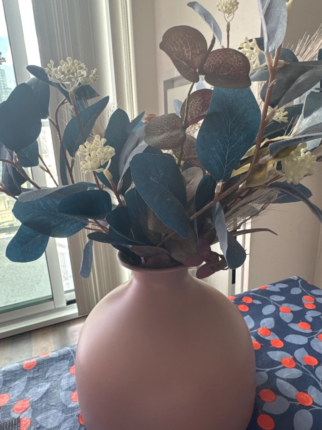 Faux Floral Arrangement in Pink Vase - photo 2
