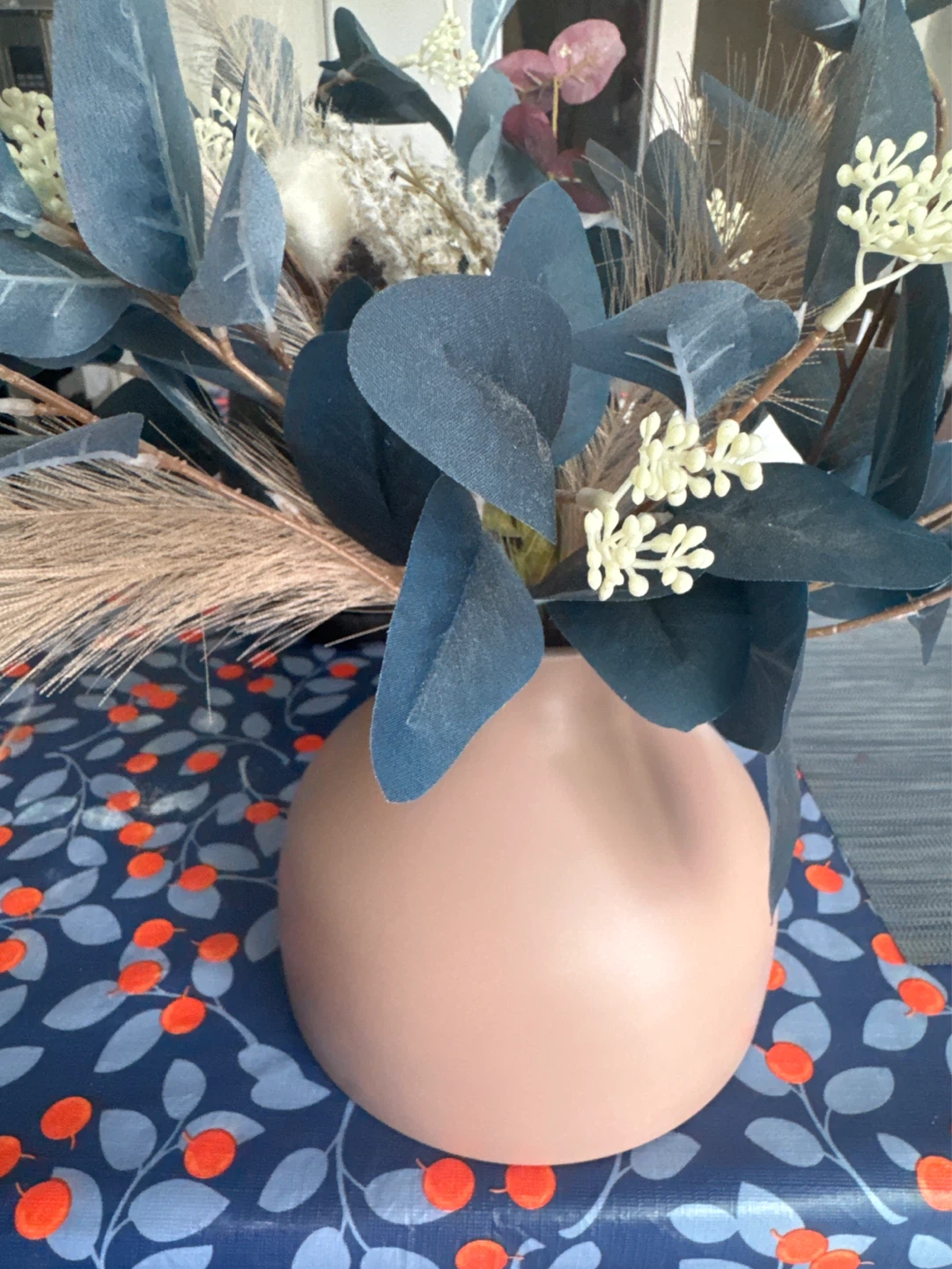 Faux Floral Arrangement in Pink Vase - photo 4