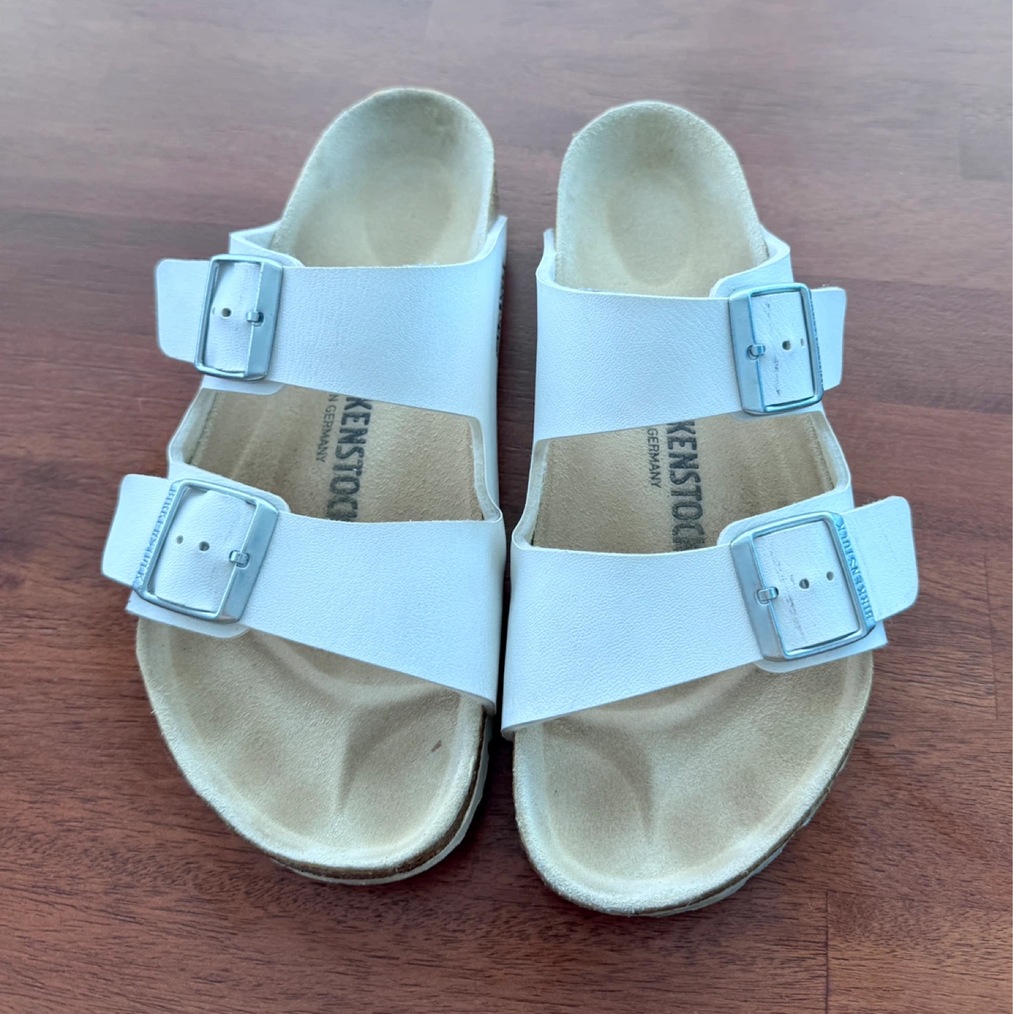 Birkenstock White Arizona Sandals Size 39