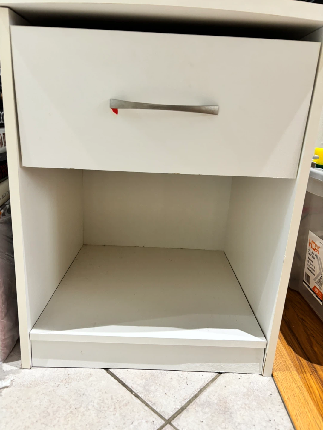 White 1-Drawer Nightstand - photo 2