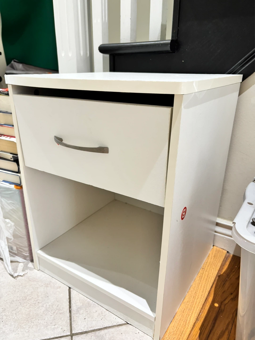 White 1-Drawer Nightstand