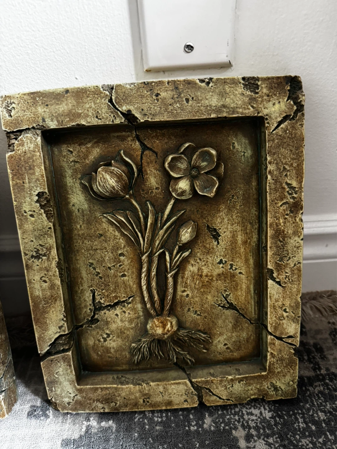 Set of 2 Embossed Flower Wall Art Plaques - photo 3