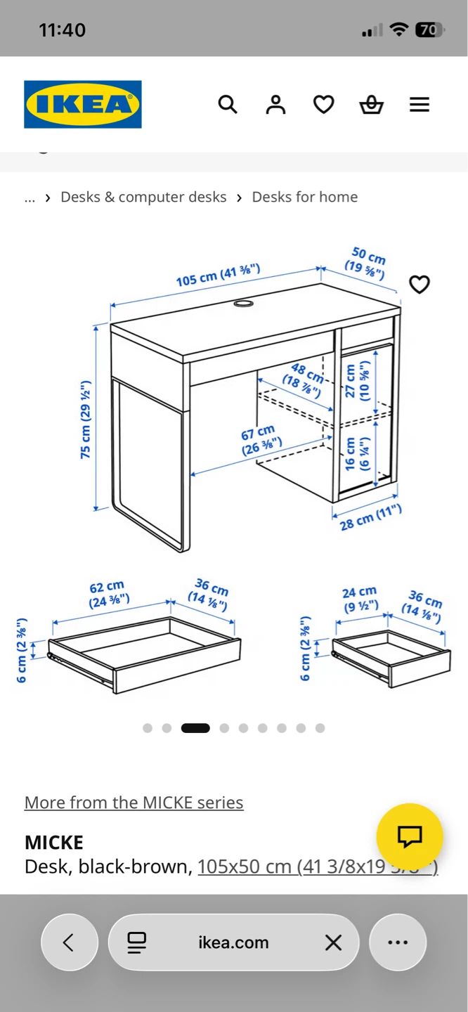 IKEA Desk (Black-Brown) - photo 3