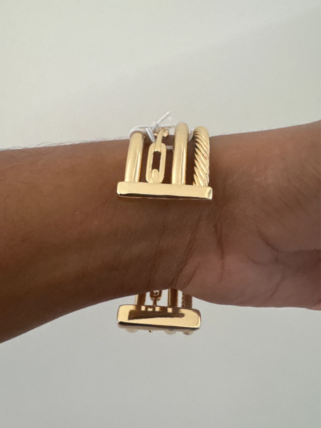 LULEA 18KT Plate Gold Tone Stacked Bangles with Crystals - photo 5