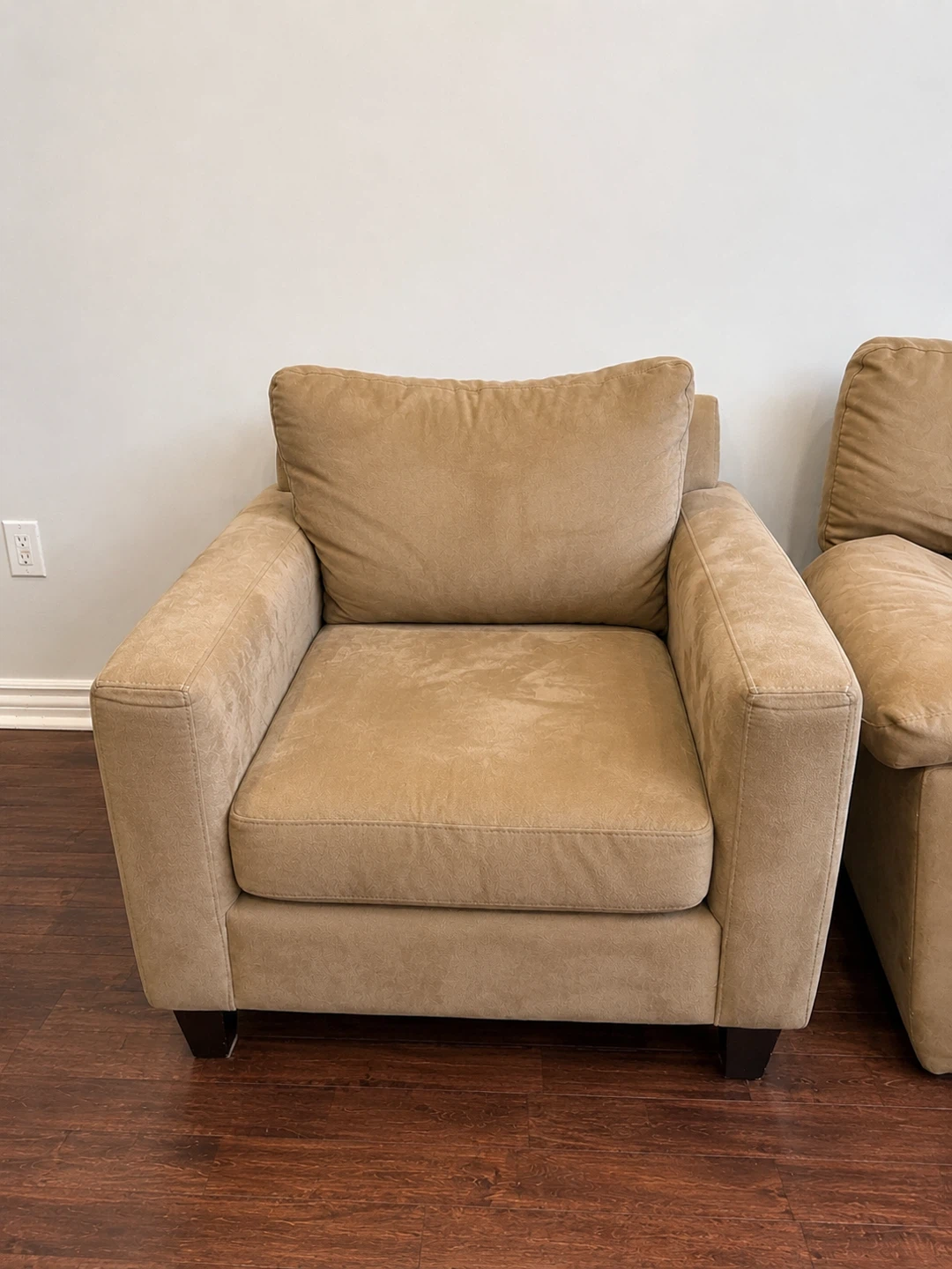 Suede Loveseat and Armchair Set - Tan - photo 3