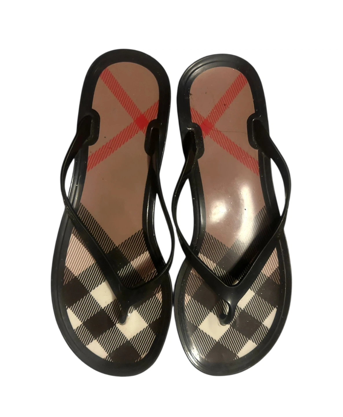 SALE!!! Burberry NovaCheck Jelly Flip Flops