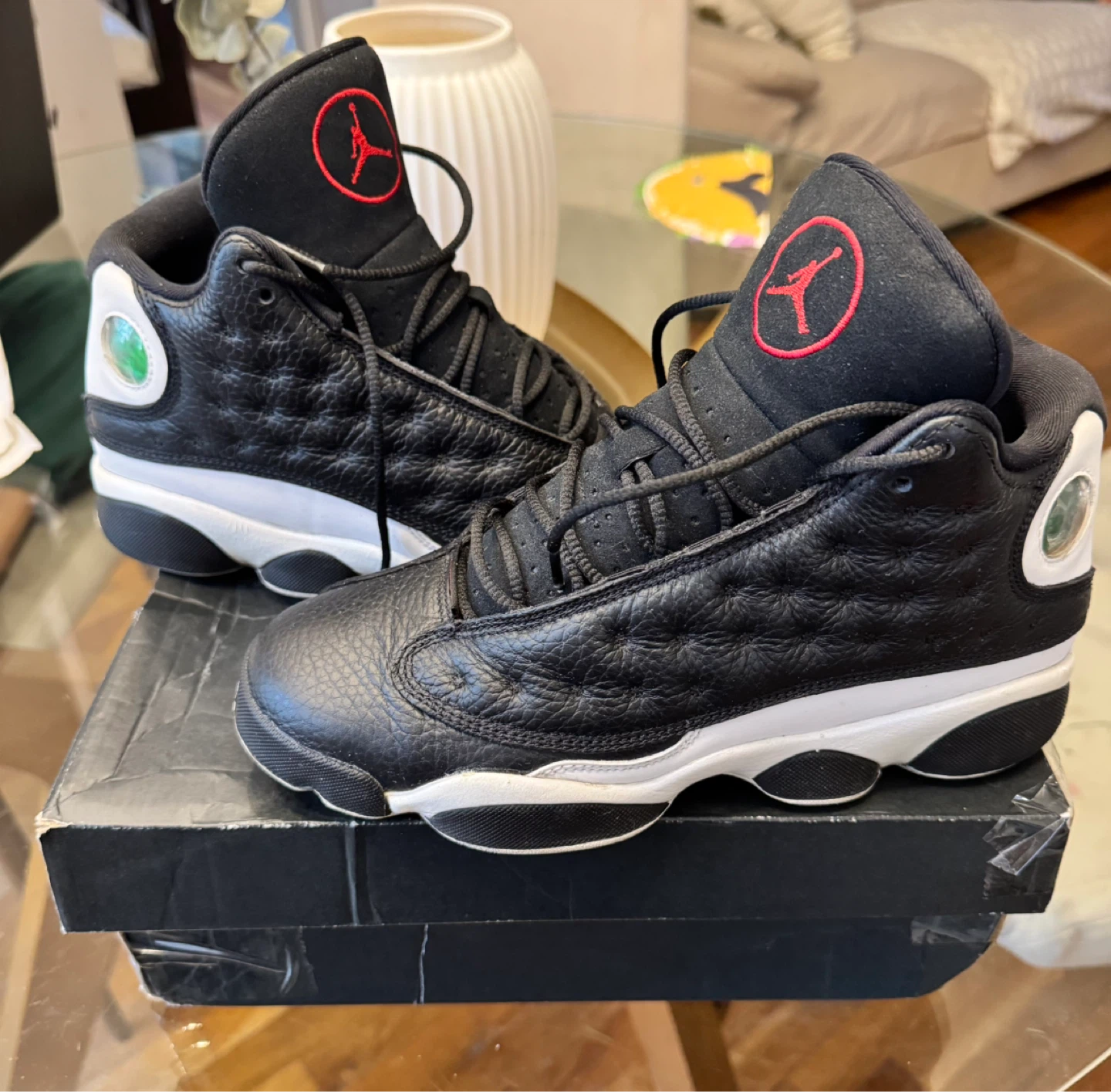 Air Jordan 13 Retro (GS) Black White Red Basketball Shoes US 7Y