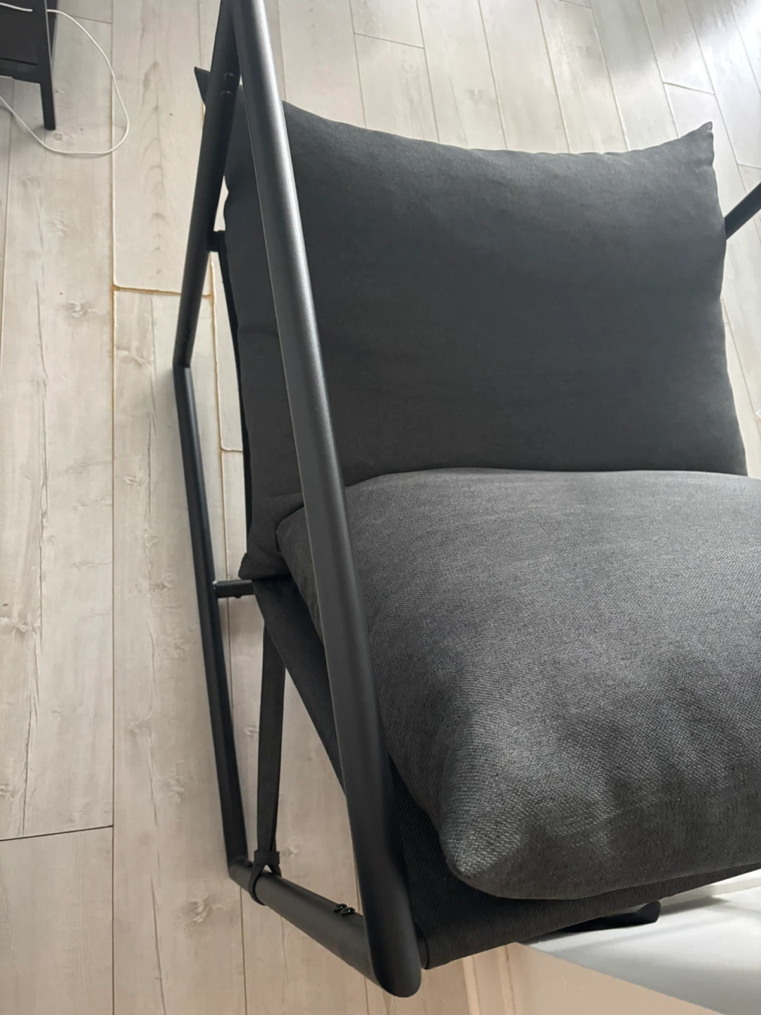 ZINUS Aidan Sling Accent Chair/Metal Framed Armchair Dark Grey - photo 2