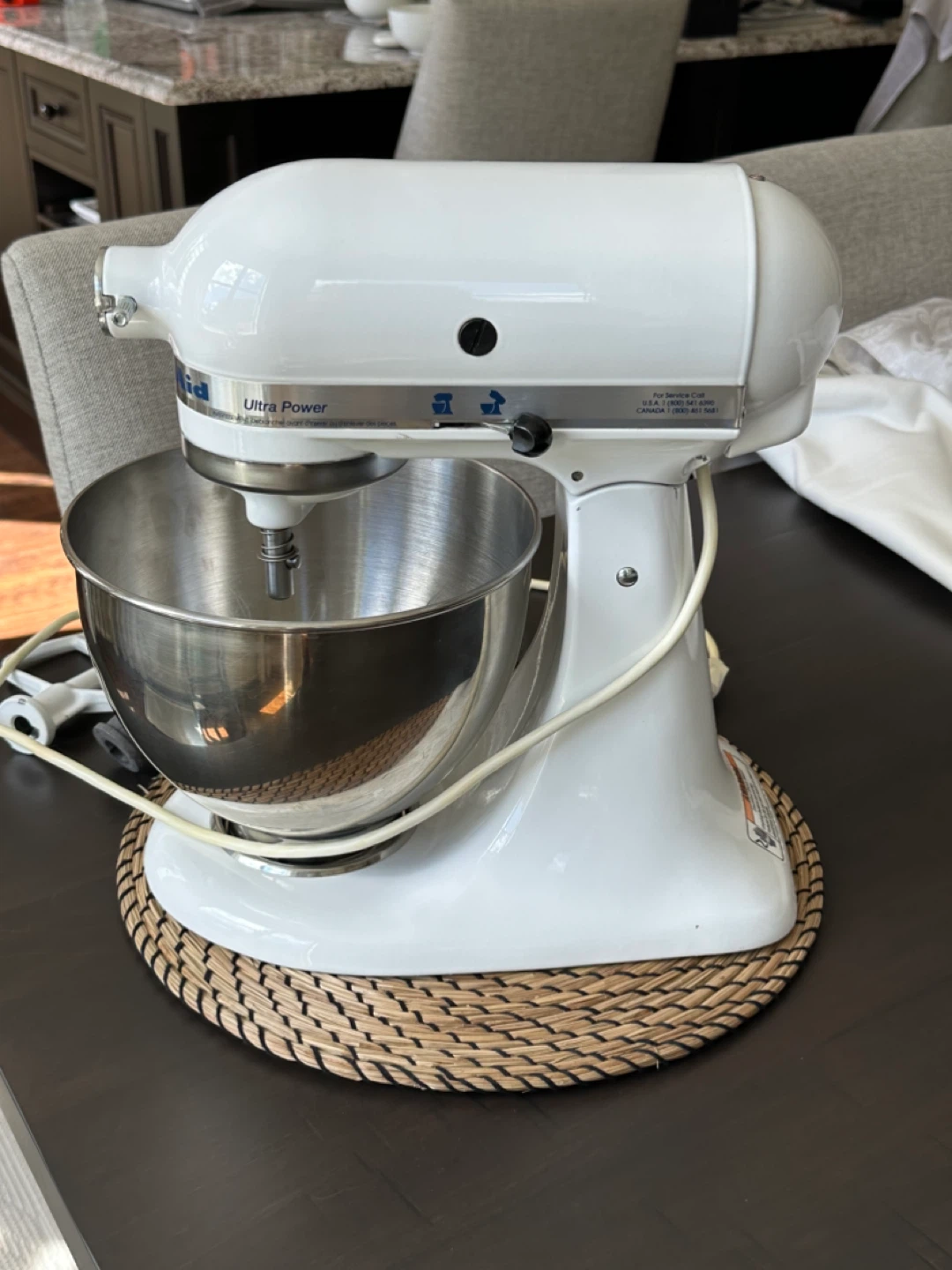 White KitchenAid Ultra Power Stand Mixer - photo 2