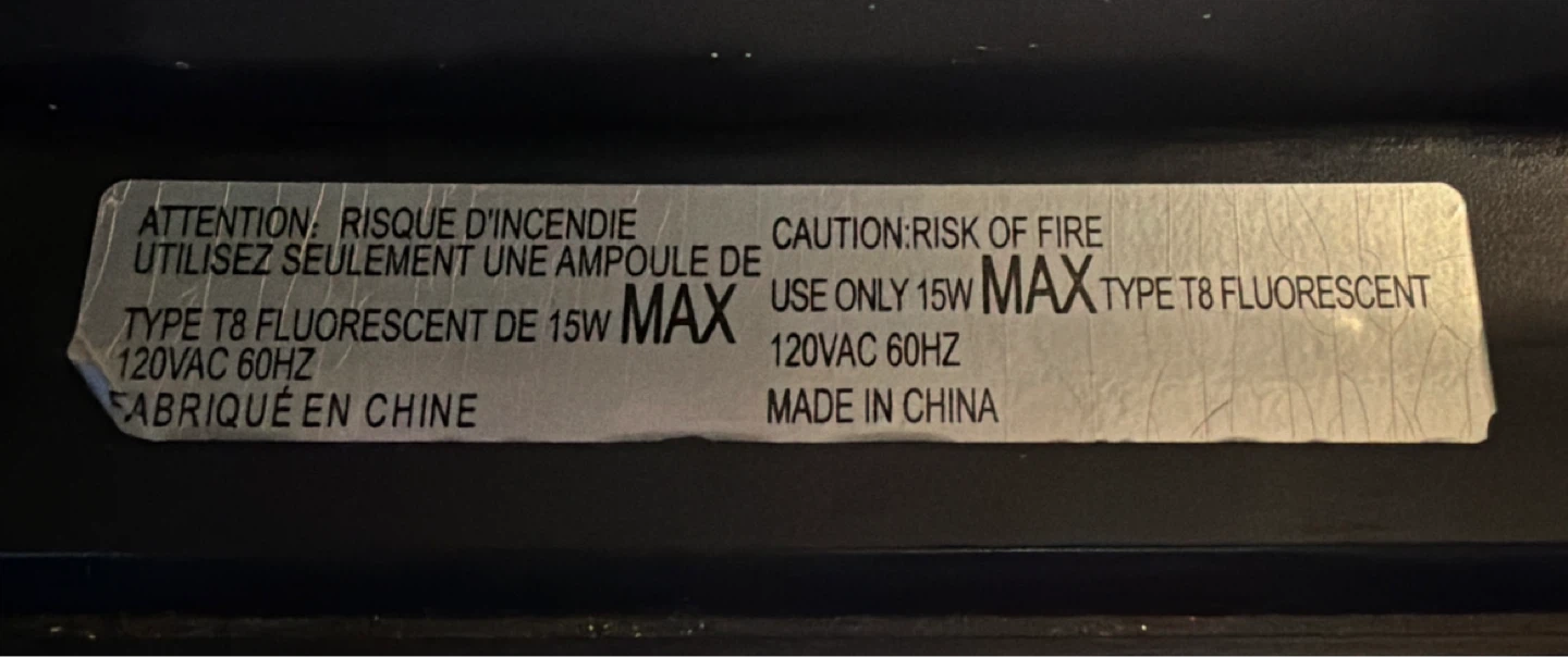 Fluorescent Light Fixture - 15W Max Type T8 - photo 2